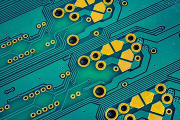 blue printed circuit board with gold plating