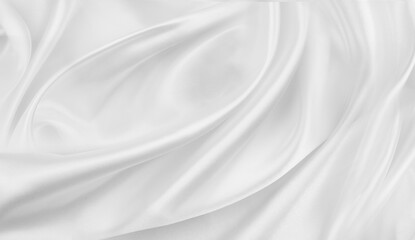 Plakat White silk fabric