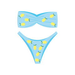 Blue swimming suit on white background