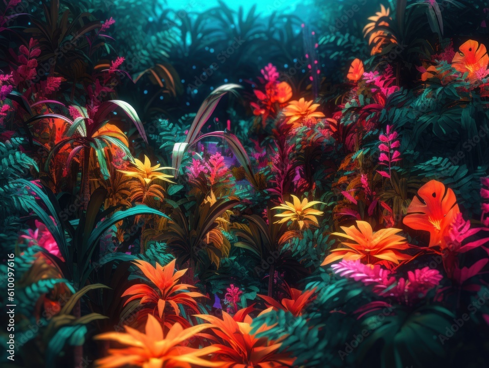Poster a bunch of flowers that are in the grass. generative ai image.
