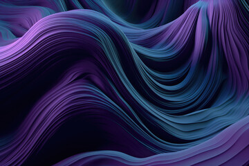 Embossed abstract lines in shades of purple and blue creating an ethereal and dreamy effect, generative ai