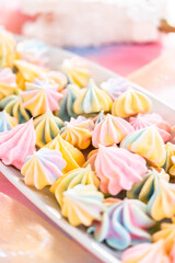Unicorn meringue cookies