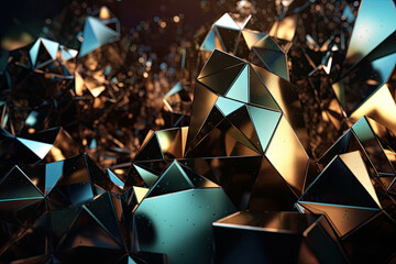 Futuristic Geometric Shapes in Metallic Hues, generative ai