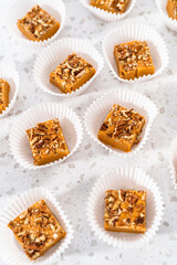 Pumpkin spice fudge with pecans