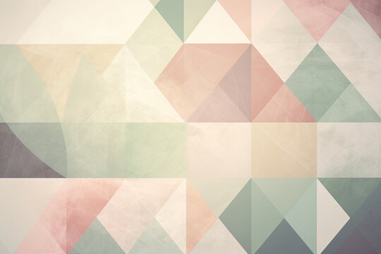 Fototapeta Geometric shapes texture overlay in pastel colors with a soft and smooth finish, generative ai