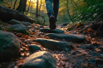Footprints on the Rocky Trail: Embracing Nature's Path. Generative AI