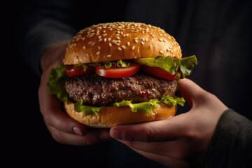 Gourmet Burger Indulgence. Generative AI