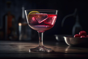 Classic Cosmopolitan Martini in a Stylish Glass. Generative AI