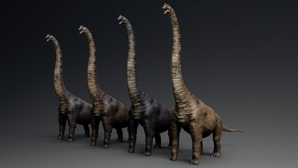 Obraz na płótnie Canvas Sauropod Brachiosaurus pose render of background. 3d rendering