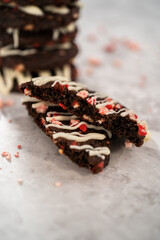 Chocolate cookies with peppermint chips