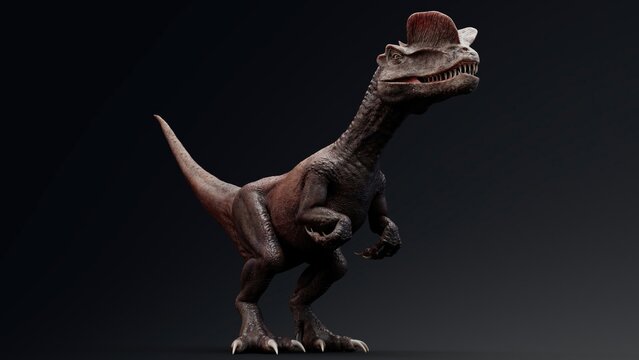 Dilophosaurus pose render of background. 3d rendering