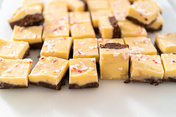 Homemade candy cane fudge