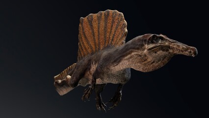 Spinosaurus  pose render of background. 3d rendering