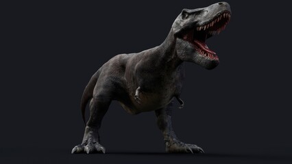 Obraz na płótnie Canvas Tarbosaurus Bataar pose render of background. 3d rendering