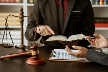 Attorney reading law code, studying constitution to protect human rights closeup, Male lawyer or...