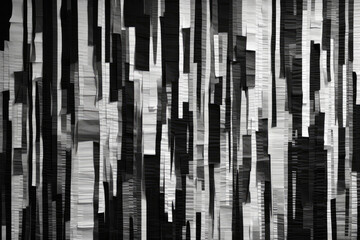 Minimalist tapestry texture in monochromatic shades of black and white, featuring simple and sleek designs, generative ai
