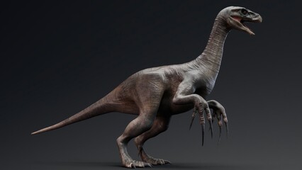 Obraz na płótnie Canvas Therizinosaurus pose render of background. 3d rendering
