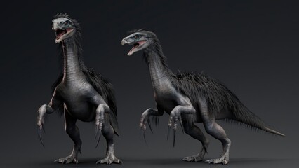 Therizinosaurus pose render of background. 3d rendering