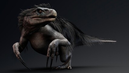 Therizinosaurus pose render of background. 3d rendering