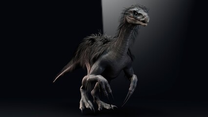 Therizinosaurus pose render of background. 3d rendering