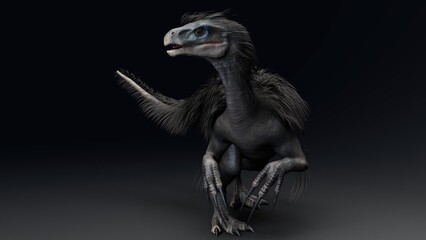 Therizinosaurus pose render of background. 3d rendering