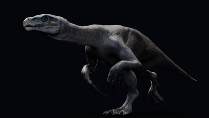 Fototapeta premium Therizinosaurus pose render of background. 3d rendering