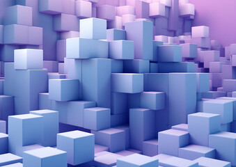 3d cubes on a purple background. Generative AI.