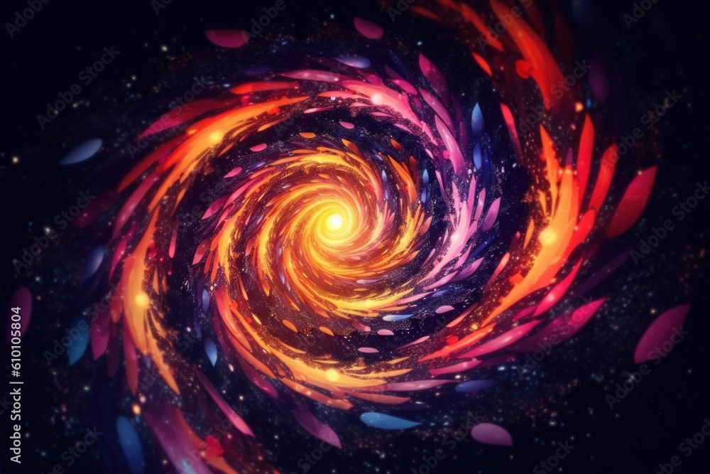 Aufkleber a spiral shaped object in the middle of a galaxy. generative ai image.