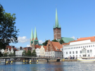 Fototapeta na wymiar View of the old town - Lübeck - Germany