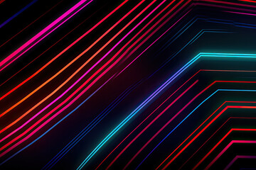 Retro Stripes in Neon Colors for a Bold and Futuristic Wallpaper, generative ai