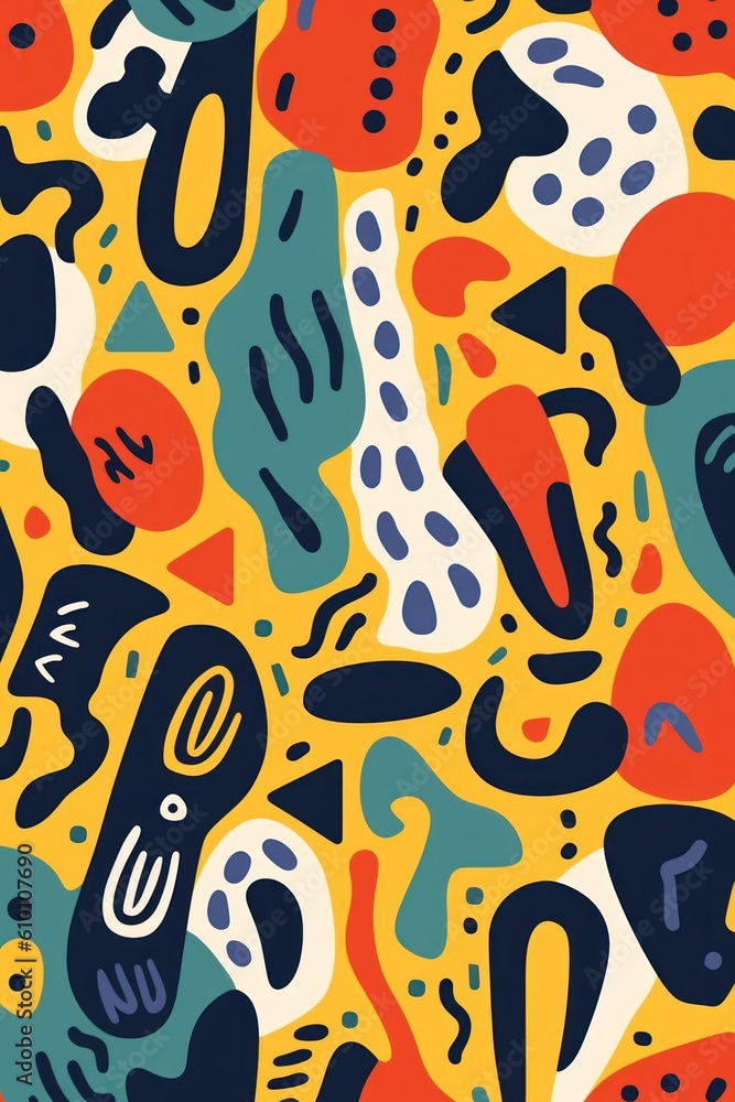 Leinwandbilder a colorful abstract pattern with different shapes and sizes. generative ai image.