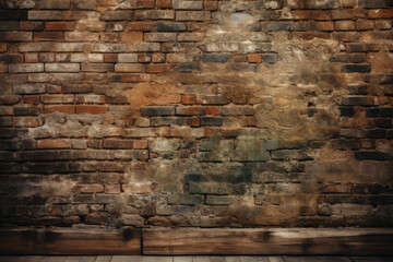 Rustic brick wall with a distressed finish and warm earthy tones perfect for adding texture to any space, generative ai