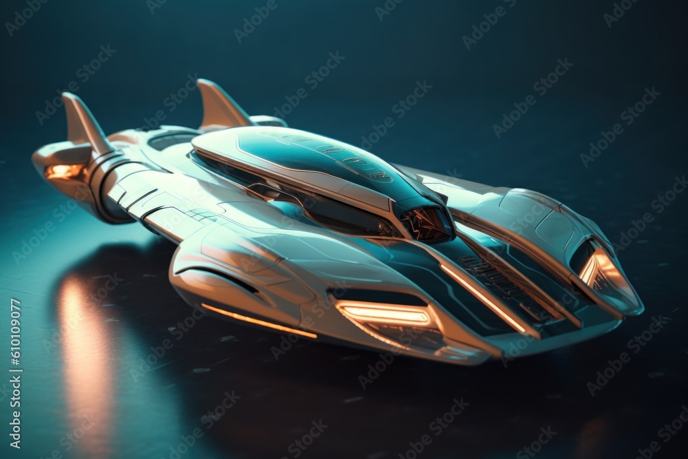 Aufkleber a model of a futuristic car on a table. generative ai image.