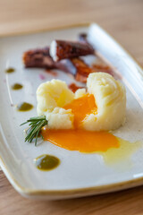 A special creation by a restaurant chef.