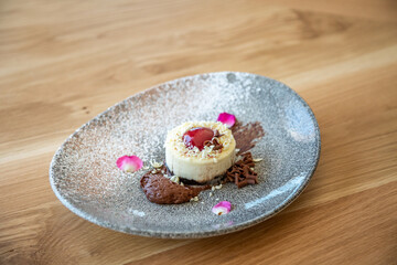 A sweet cheesecake gourmet plate