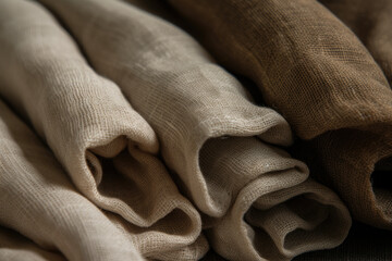 Soft and Textured Linen Fabric with Subtle Weave Patterns in Earthy Colors, generative ai