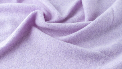 Pure natural cashmere texture in fashionable lilac violet color.