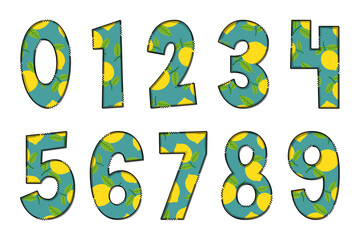 Handcrafted Lemon Letters. Color Creative Art Typographic Design