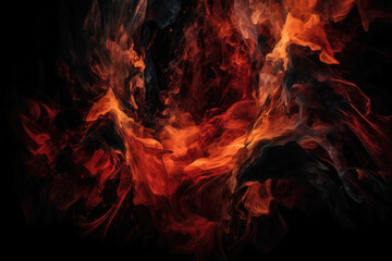 Vibrant Flames Engulfing the Dark Abyss, generative ai