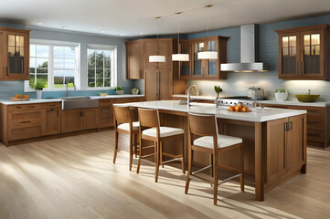 modern kitchen interior with kitchen