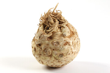 Celeriac, Celery Root on white background