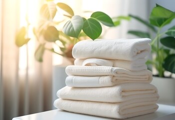 Clean fresh towels, generative ai