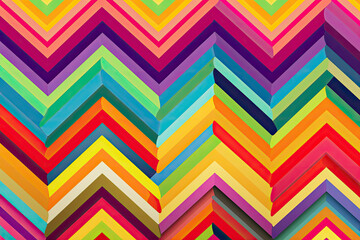 Zigzag Patterns in Rainbow Colors for a Fun and Playful Look, generative ai