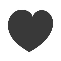 Silhouette heart illustration isolated on white background. Vector illustration