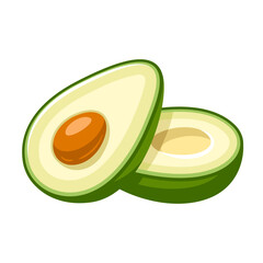 Green avocado icon isolated on white background. Vector illustration