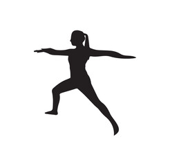 Fototapeta na wymiar A sweet girl in exercise silhouette illustration
