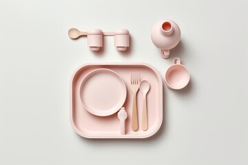 stock photo of silicone baby feeding set simple design Photography AI Generated