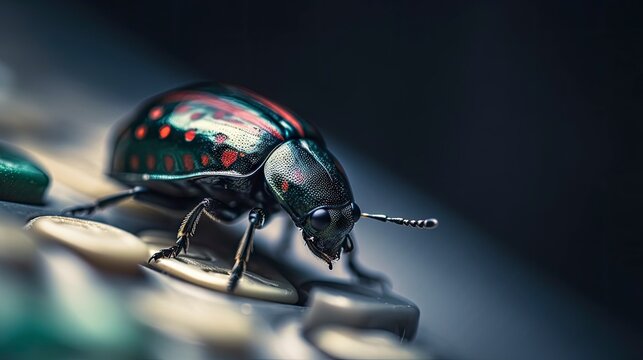 Close-up of beetle. Ai generative.