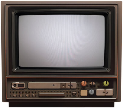ai generated oldschool looking retro TV monitor from the past, tube monitor isolated with empty screen.