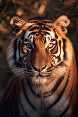 Portrait of  a Tiger during golden hour